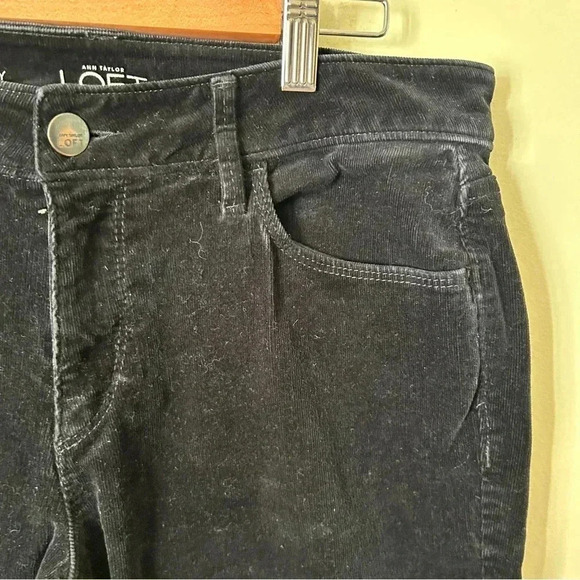 LOFT Curvy Skinny Corduroy Pants Black Size 8 - Picture 3 of 5